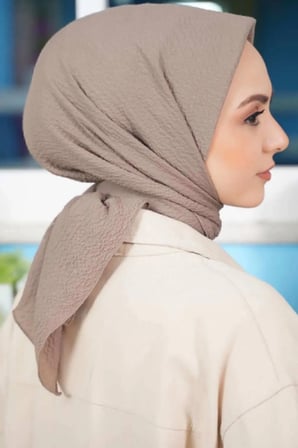 Kadın Tesettür Mio Caz Eşarp Hijab Vizon