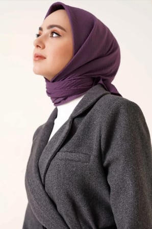 Kadın Tesettür Mio Caz Eşarp Hijab Lavanta
