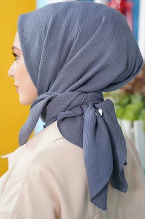 Kadın Tesettür Mio Caz Eşarp Hijab Gri