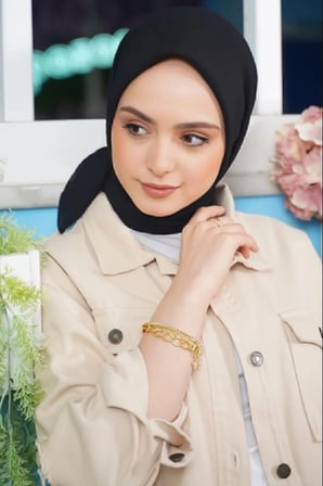 Kadın Tesettür Mio Caz Eşarp Hijab Siyah