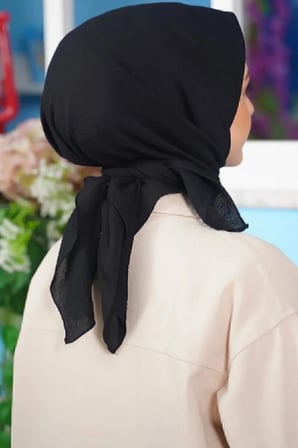 Kadın Tesettür Mio Caz Eşarp Hijab Siyah