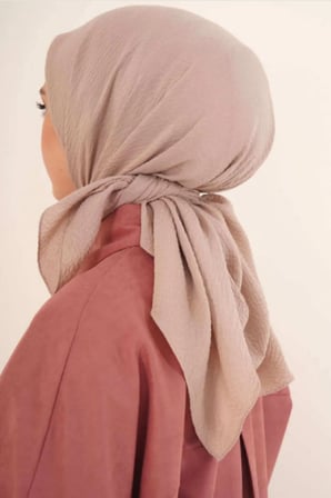 Kadın Tesettür Mio Caz Eşarp Hijab Sütlü Kahve