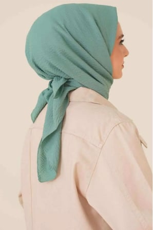 Kadın Tesettür Mio Caz Eşarp Hijab Mint Yeşili