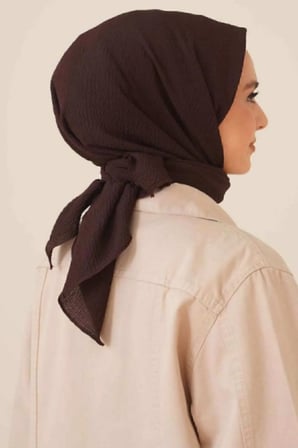 Kadın Tesettür Mio Caz Eşarp Hijab Kahverengi
