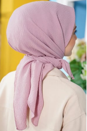 Kadın Tesettür Mio Caz Eşarp Hijab Pudra