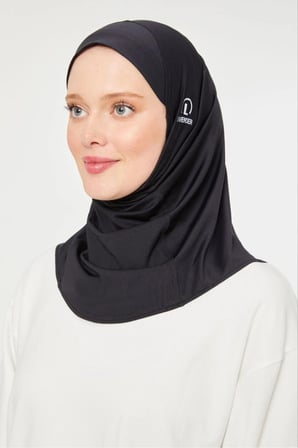 Kadın Tesettür Hijab Deniz Havuz Spor  Uyumlu Bone Siyah