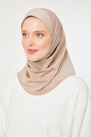 Kadın Tesettür Hijab Deniz Havuz Spor  Uyumlu Bone Taş Rengi