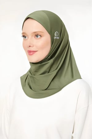 Kadın Tesettür Hijab Deniz Havuz Spor  Uyumlu Bone Haki