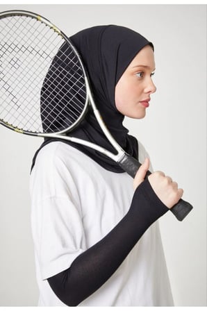 Kadın Tesettür Pratik Hijab Spor Şal Siyah