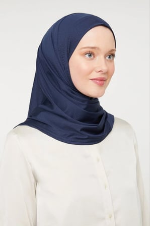 Kadın Tesettür Pratik Hijab Spor Şal Lacivert