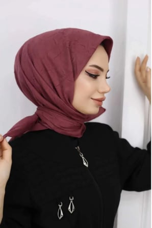 Kadın Tesettür Pratik Bambu Kraş Eşarp Gül Kurusu