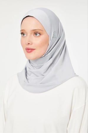 Kadın Tesettür Hijab Deniz Havuz Spor Haşema Uyumlu Bone Açık Gri
