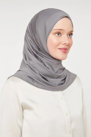 Kadın Tesettür Pratik Hijab Şal Koyu Gri