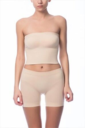Kadın Ten Dikişsiz Şort Tayt 2029