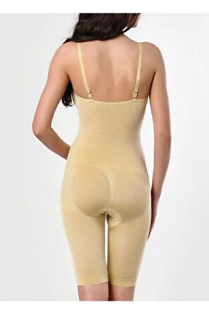 Şekillendirici Askılı Göğüs Altı Bodylıfe Ten Paçalı Korse