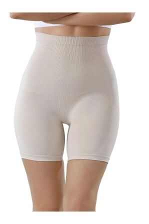 Kadın Ten Dikişsiz Bel Bacak Toparlayıcı Paçalı Body Korse 10043
