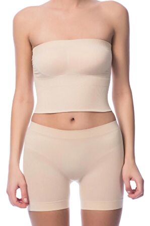 3 Adet Dikişsiz Şort-tayt Beyaz 2029