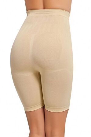 Kadın Ten Popo Kaldıran Silikonlu Paçalı Korse 2799