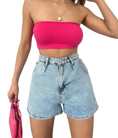 Denim Şort Cepli