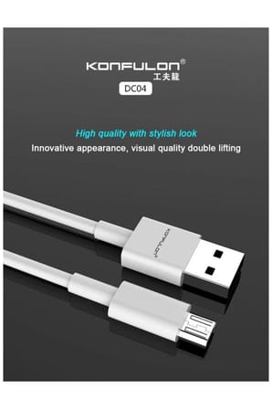 Konfulon DC04 Süper Hızlı Micro USB Kablo 1M 2A
