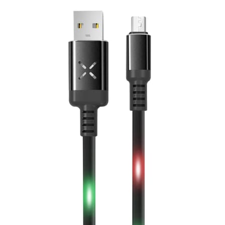 Konfulon DC09 Ses Duyarlı Işıklı Micro USB Kablo 1M 2A - Siyah