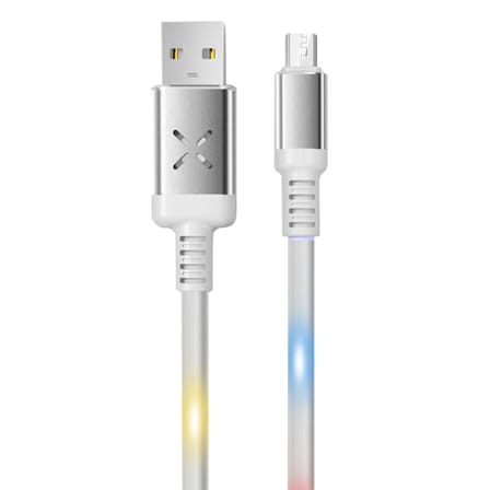 Konfulon DC09 Ses Duyarlı Işıklı Micro USB Kablo 1M 2A - Beyaz