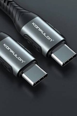 Konfulon DC43 Type-C to Type-C 1M Örgü 60W Hızlı Şarj Kablo - Yeşil
