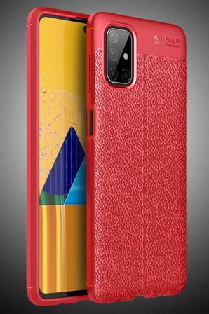 Newface Samsung Galaxy M51 Kılıf Auto Focus Kapak - Kırmızı