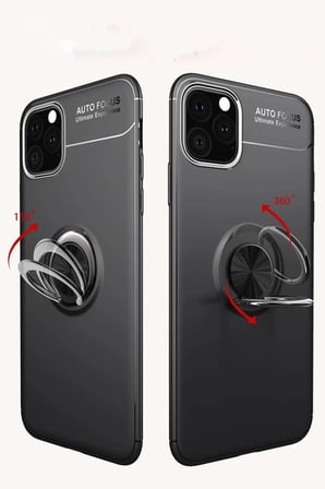 Newface Apple iPhone 11 Pro Kılıf Range Yüzüklü Silikon - Mavi