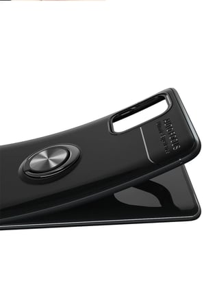 Newface Samsung Galaxy M31S Kılıf Range Yüzüklü Silikon - Kırmızı