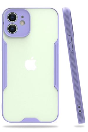 Newface Apple iPhone 12 Kılıf Platin Silikon - Lila