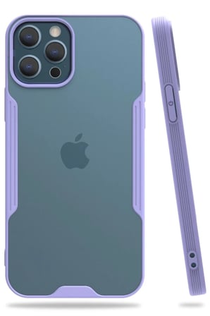 Newface Apple iPhone 12 Pro Max Kılıf Platin Silikon - Lila