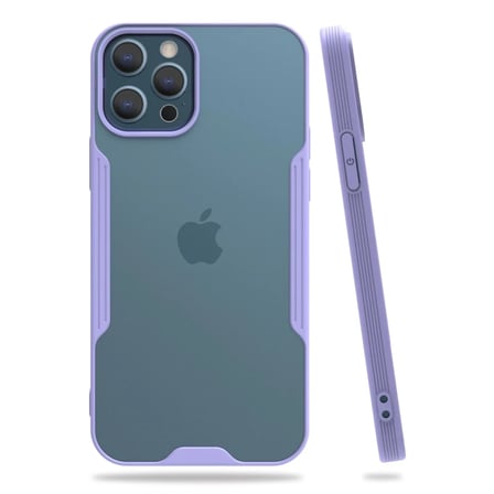 Newface Apple iPhone 12 Pro Max Kılıf Platin Silikon - Lila