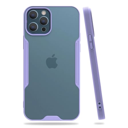 Newface Apple iPhone 12 Pro Max Kılıf Platin Silikon - Lila