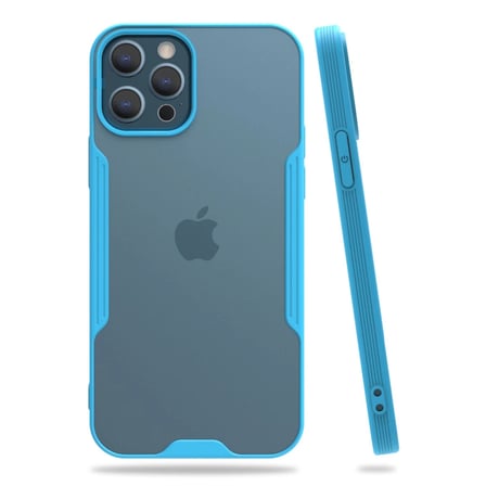 Newface Apple iPhone 12 Pro Max Kılıf Platin Silikon - Mavi