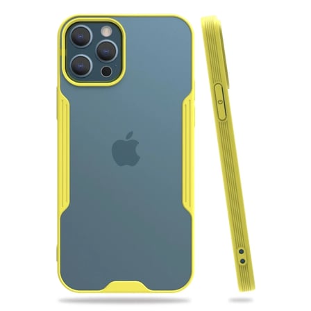 Newface Apple iPhone 12 Pro Max Kılıf Platin Silikon - Sarı