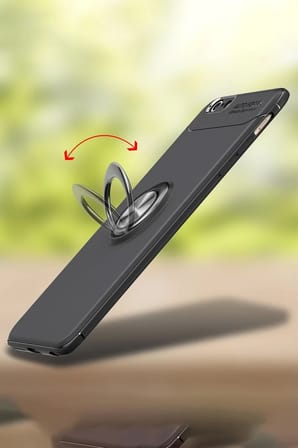 Newface Apple iPhone 6 Kılıf Range Yüzüklü Silikon - Kırmızı