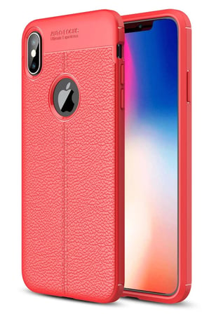 Newface Apple iPhone X Kılıf Auto Focus Kapak - Kırmızı