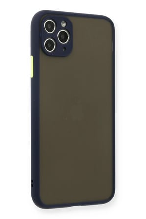 Newface Apple iPhone 11 Pro Max Kılıf Montreal Silikon Kapak - Lacivert