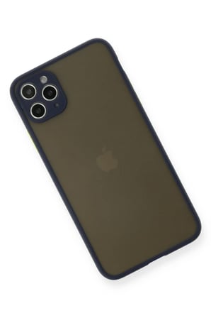 Newface Apple iPhone 11 Pro Max Kılıf Montreal Silikon Kapak - Lacivert
