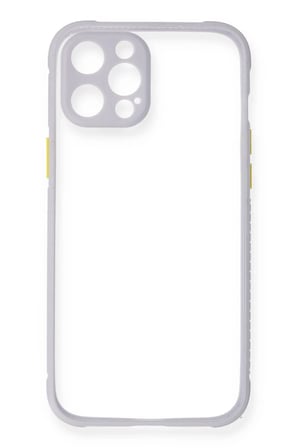 Newface Apple iPhone 12 Kılıf Miami Şeffaf Silikon - Lila