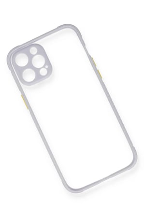Newface Apple iPhone 12 Kılıf Miami Şeffaf Silikon - Lila