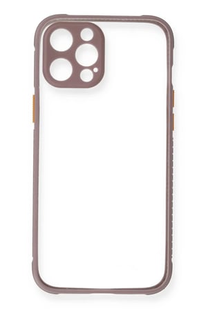 Newface Apple iPhone 12 Kılıf Miami Şeffaf Silikon - Açık Mor