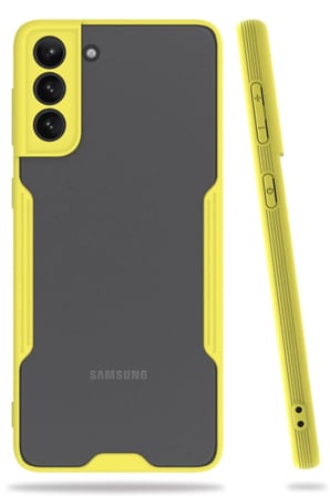 Newface Samsung Galaxy S21 Plus Kılıf Platin Silikon - Sarı