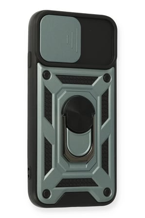 Newface Apple iPhone 6 Kılıf Pars Lens Yüzüklü Silikon - Yeşil