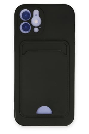 Newface Apple iPhone 12 Kılıf Kelvin Kartvizitli Silikon - Siyah