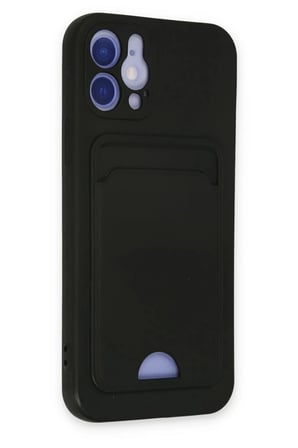 Newface Apple iPhone 12 Kılıf Kelvin Kartvizitli Silikon - Siyah