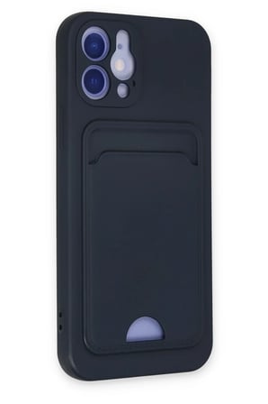 Newface Apple iPhone 12 Kılıf Kelvin Kartvizitli Silikon - Lacivert