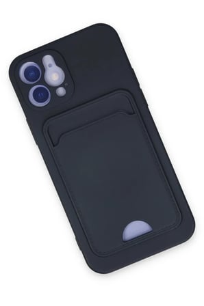 Newface Apple iPhone 12 Kılıf Kelvin Kartvizitli Silikon - Lacivert