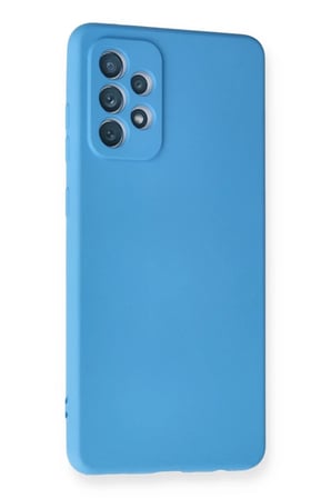 Newface Samsung Galaxy A72 Kılıf Nano içi Kadife Silikon - Mavi
